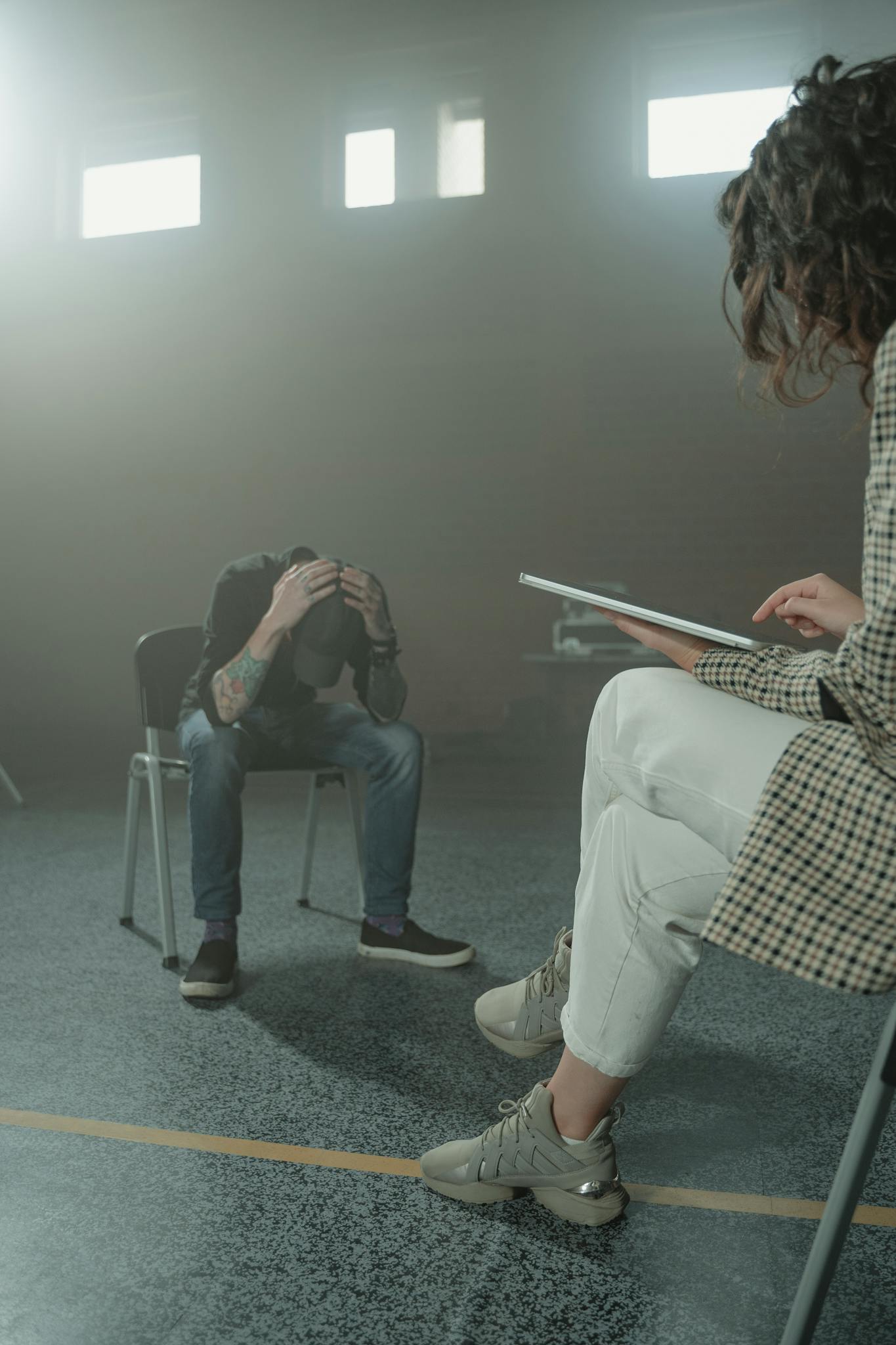 a private therapy session with a therapist